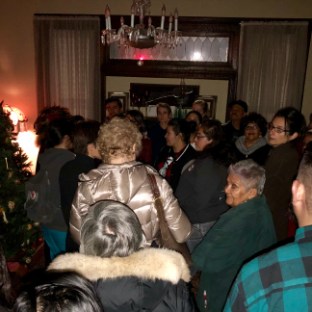 a group of people in a room