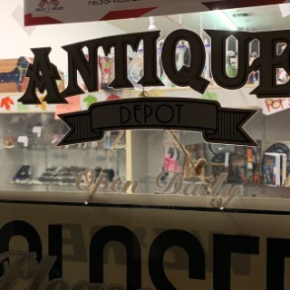 a close up of a store