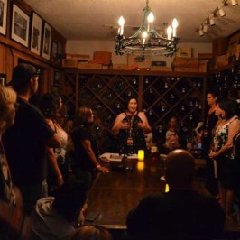 a group of people in a room