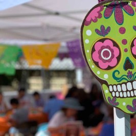 a close up of a sign