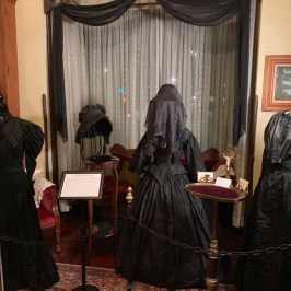 a group of people standing in a room