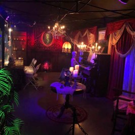 a group of people in a room