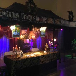 a couple of people that are lit up at night